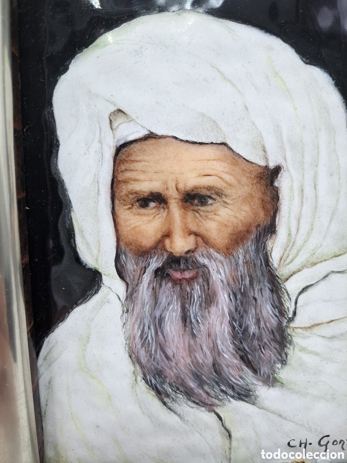 Arte: Pareja de esmaltes de bustos arabes - Foto 4