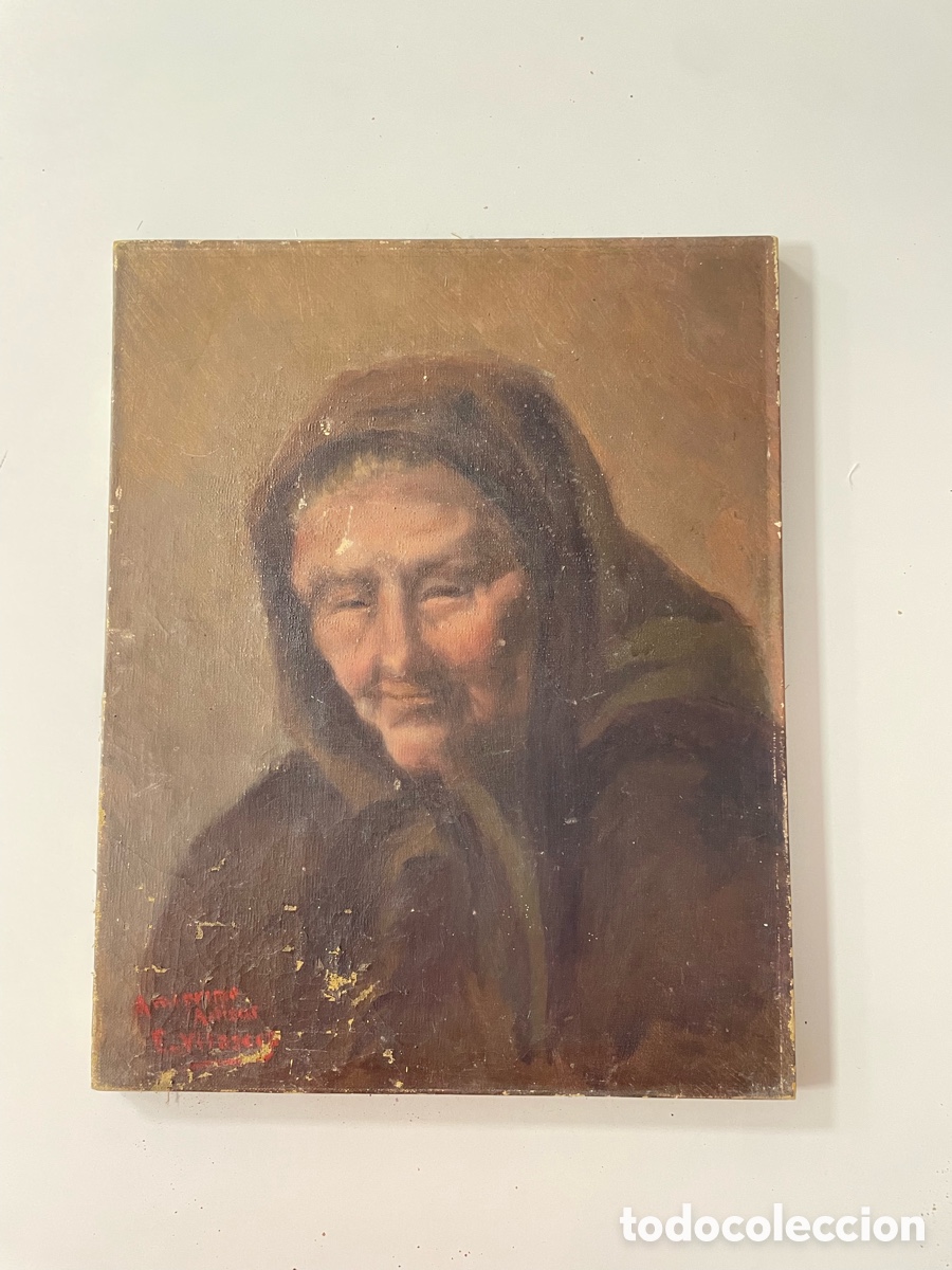 Arte: Retrato de anciana E.Vilaseca - Foto 1