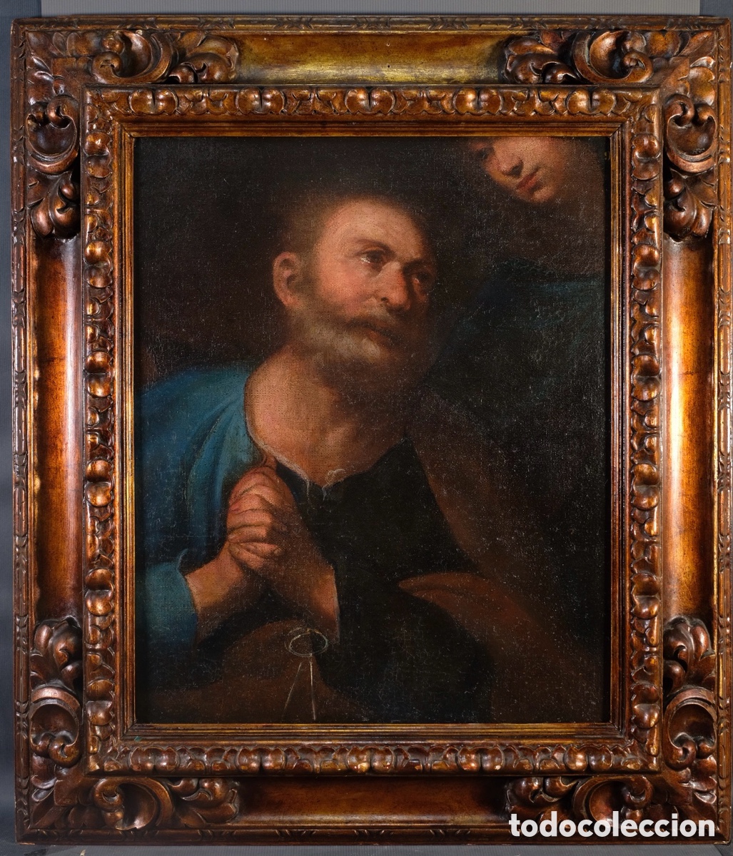 Kunst: &Oacute;leo sobre lienzo San Pedro Escuela espa&ntilde;ola siglo XVII