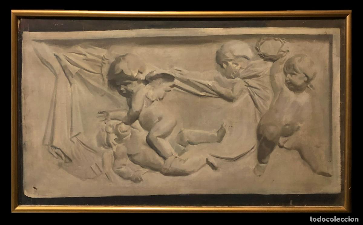 Arte: gran alegoria angelica, grisalla - Foto 1