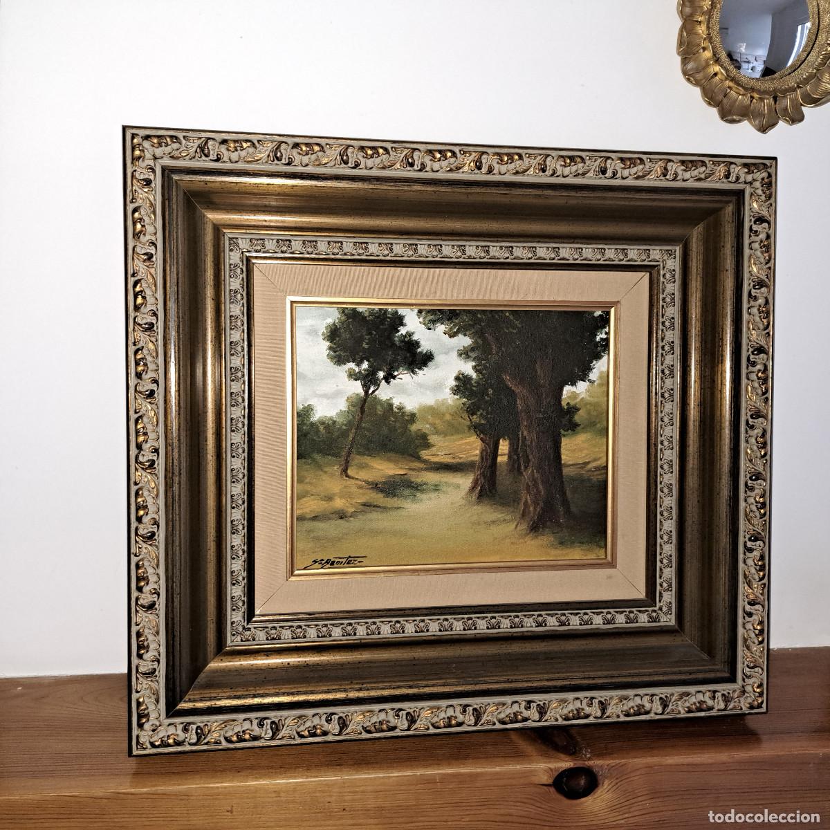 Kunst: OLEO SOBRE TABLA - PAISAJE - Ga BENITEZ - MEDIDAS; 49 x 45 cms.