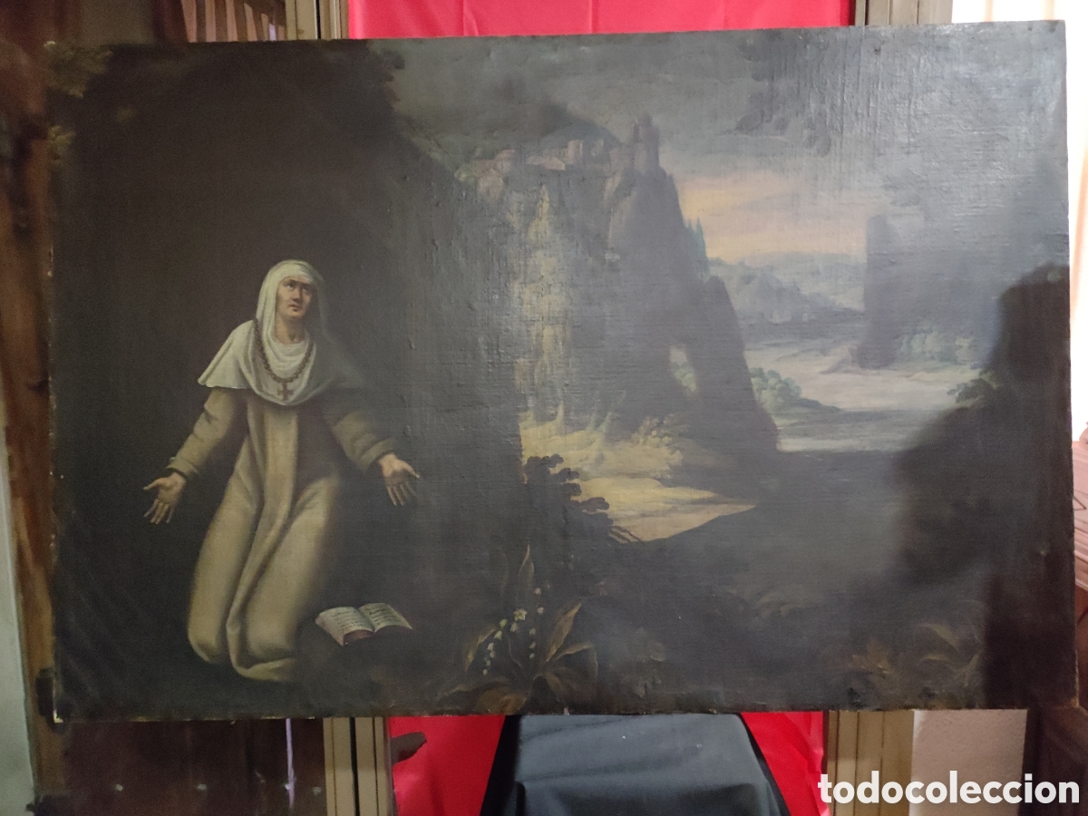 Arte: Santa orando siglo XVII - Foto 1