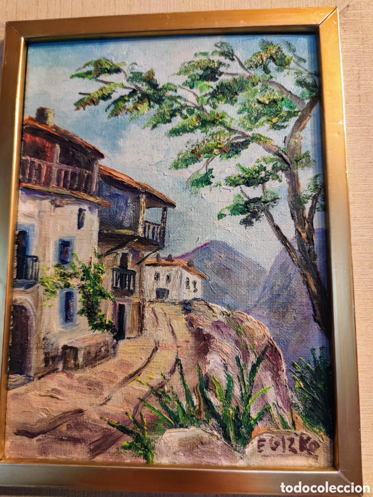 Arte: &Oacute;leo Escuela Vasca Firmado - Foto 2