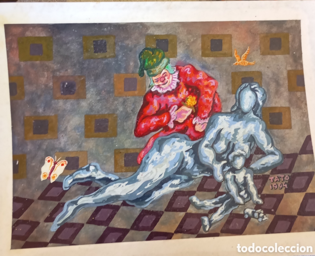 Kunst: Pintura gallega pintura de Jos&eacute; TATO L&oacute;pez (Pontevedra1944-2023) &oacute;leo carton
