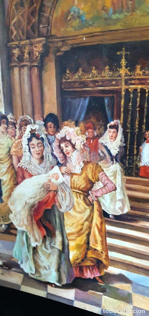 Arte: -Antiguo oleo sobre tabla - Foto 3