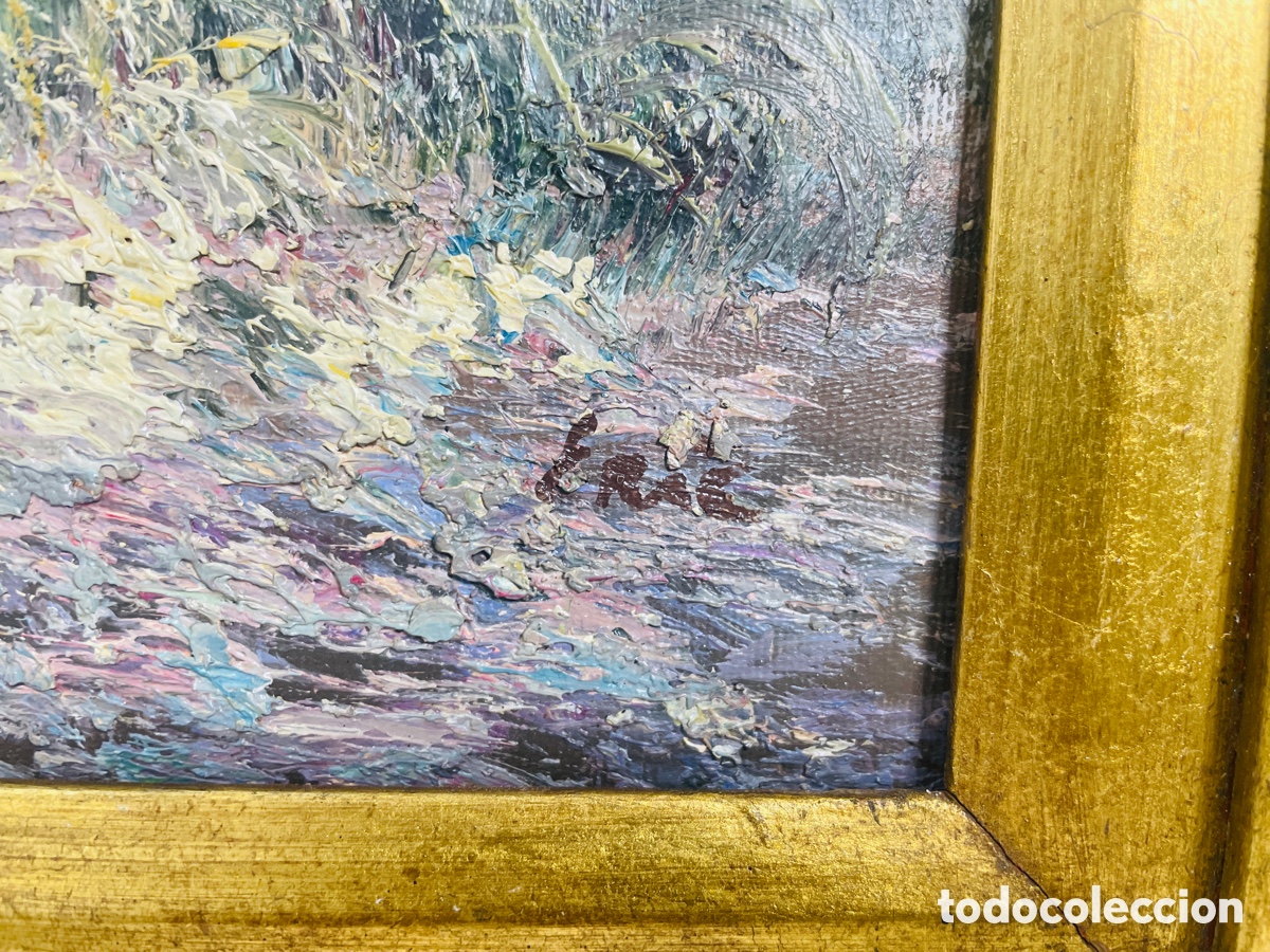 Arte: Cuadro &oacute;leo antiguo firmado Eric - Foto 4