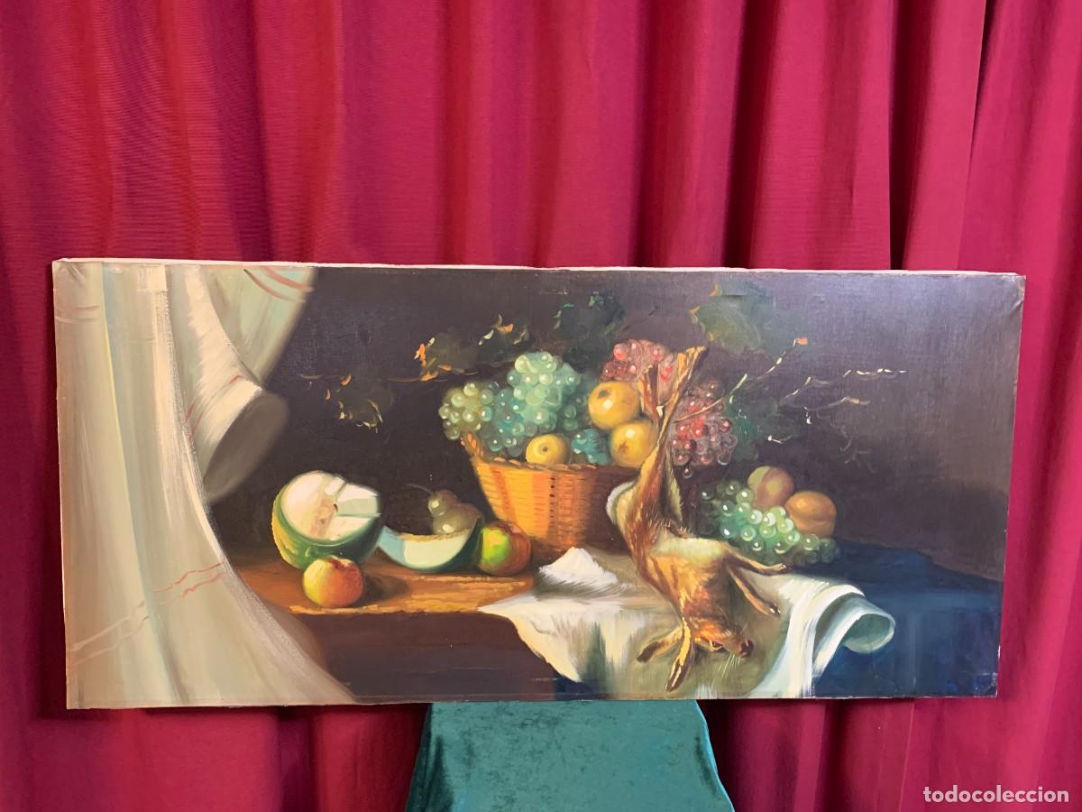 Arte: CUADRO OLEO SOBRE LIENZO ANTIGUO 1939 BODEGON DE CAZA GRAN TAMA&Ntilde;O