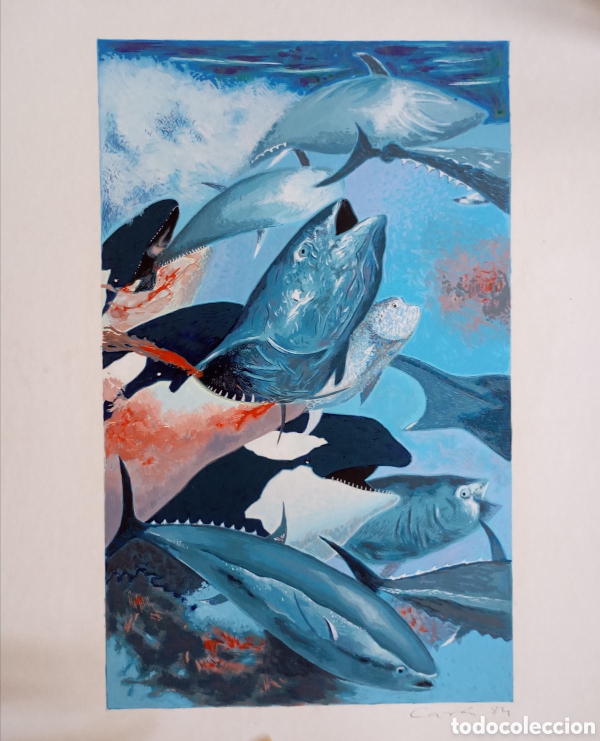 Kunst: Preciosa obra &oacute;leo papel firma a identificar