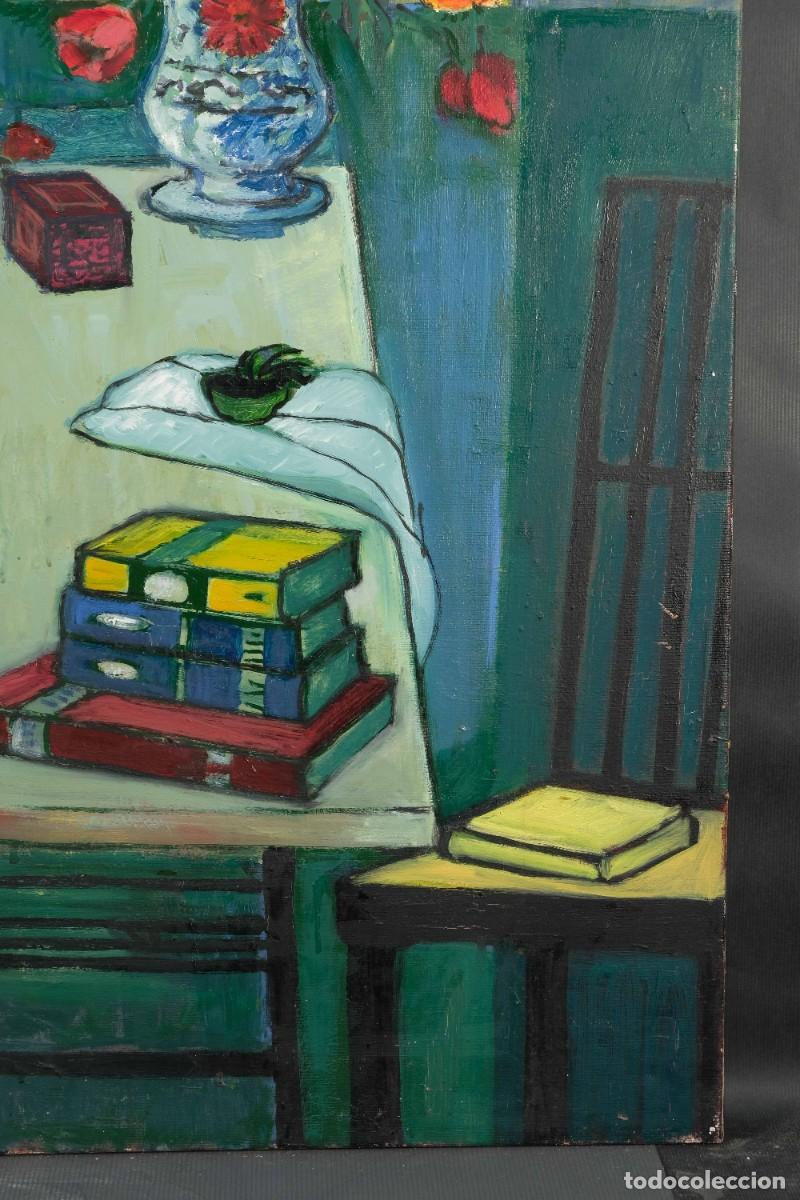 Arte: &Oacute;leo sobre lienzo, bodeg&oacute;n sin firmar - Foto 5