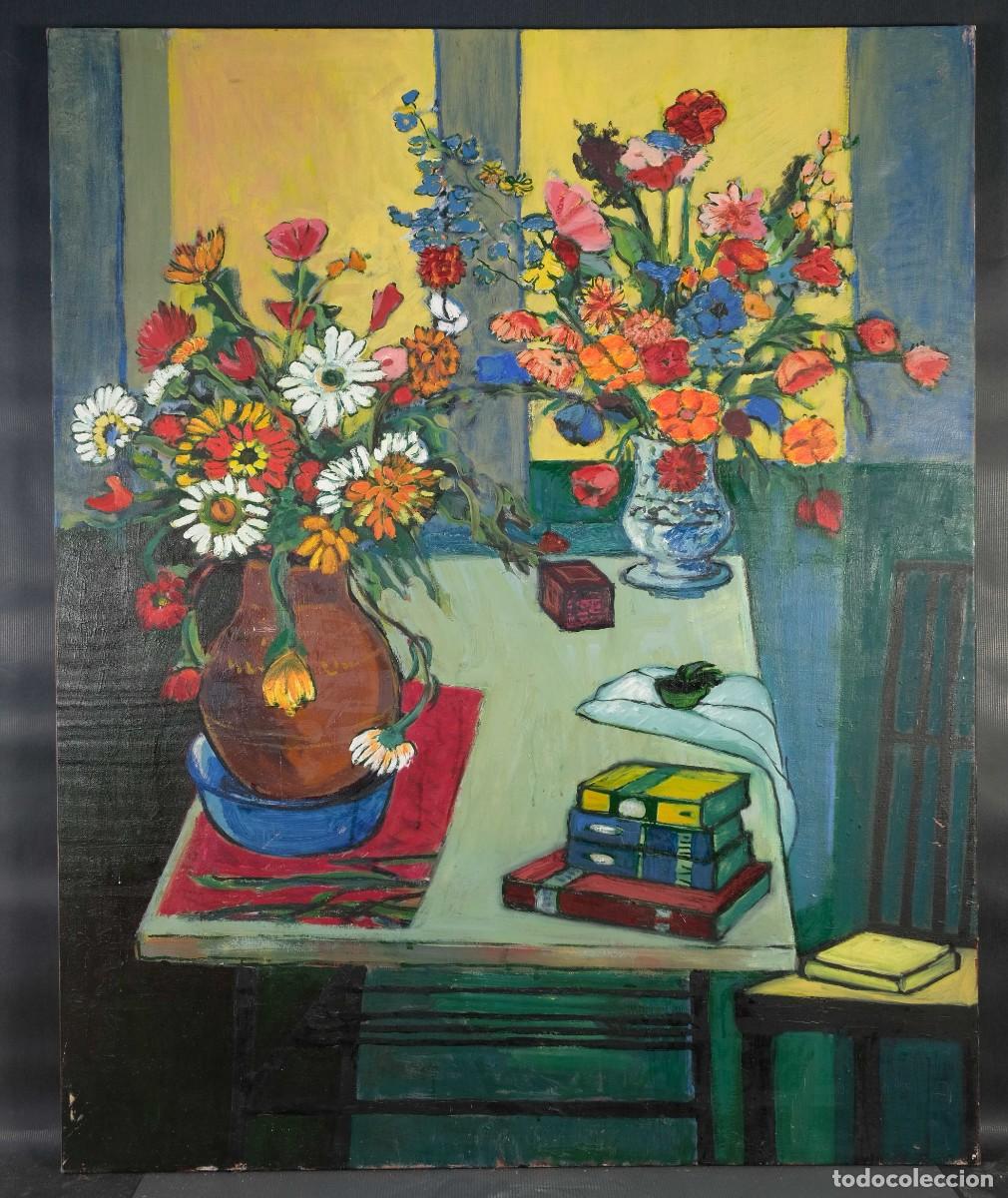 Arte: &Oacute;leo sobre lienzo, bodeg&oacute;n sin firmar - Foto 7