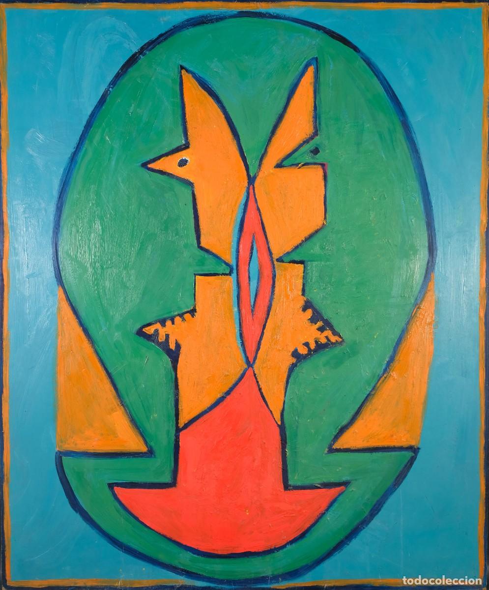 Arte: &Oacute;leo sobre tablex, Composici&oacute;n sin firmar - Foto 1