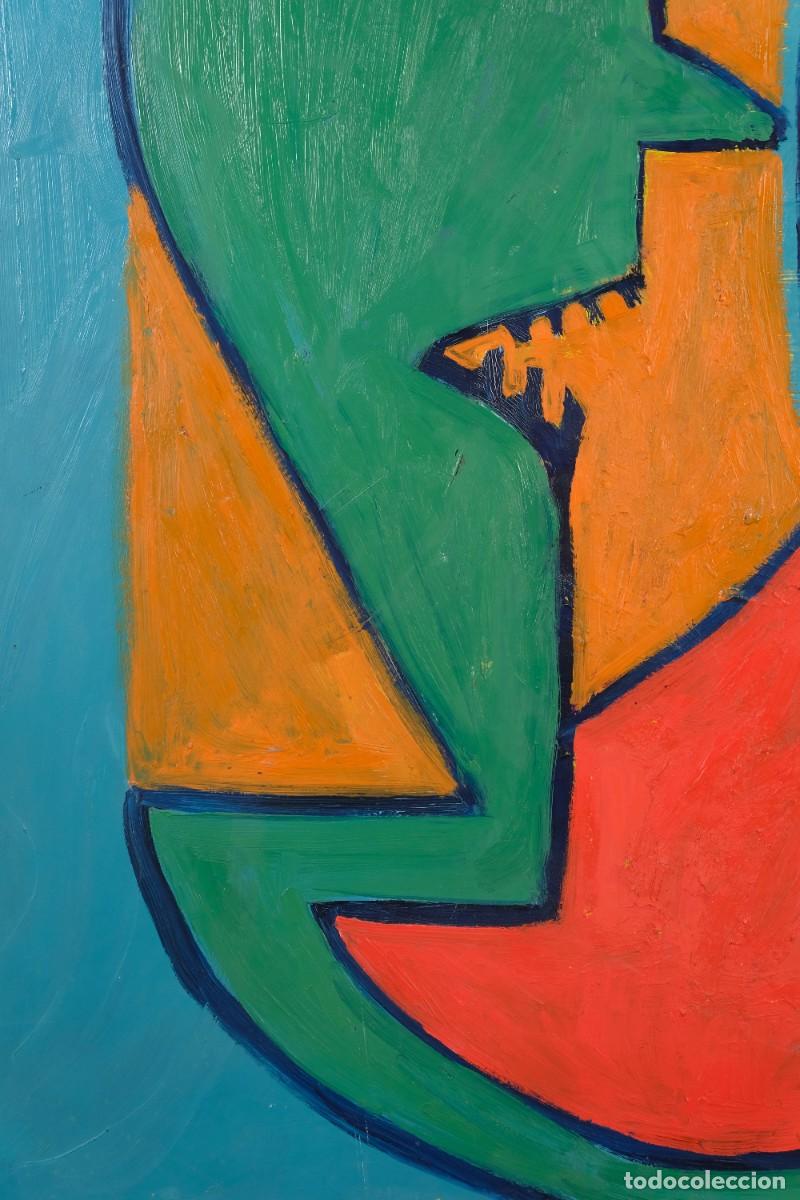 Arte: &Oacute;leo sobre tablex, Composici&oacute;n sin firmar - Foto 3