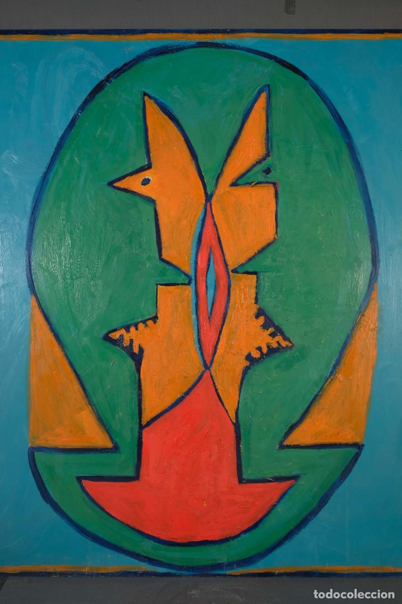 Arte: &Oacute;leo sobre tablex, Composici&oacute;n sin firmar - Foto 8