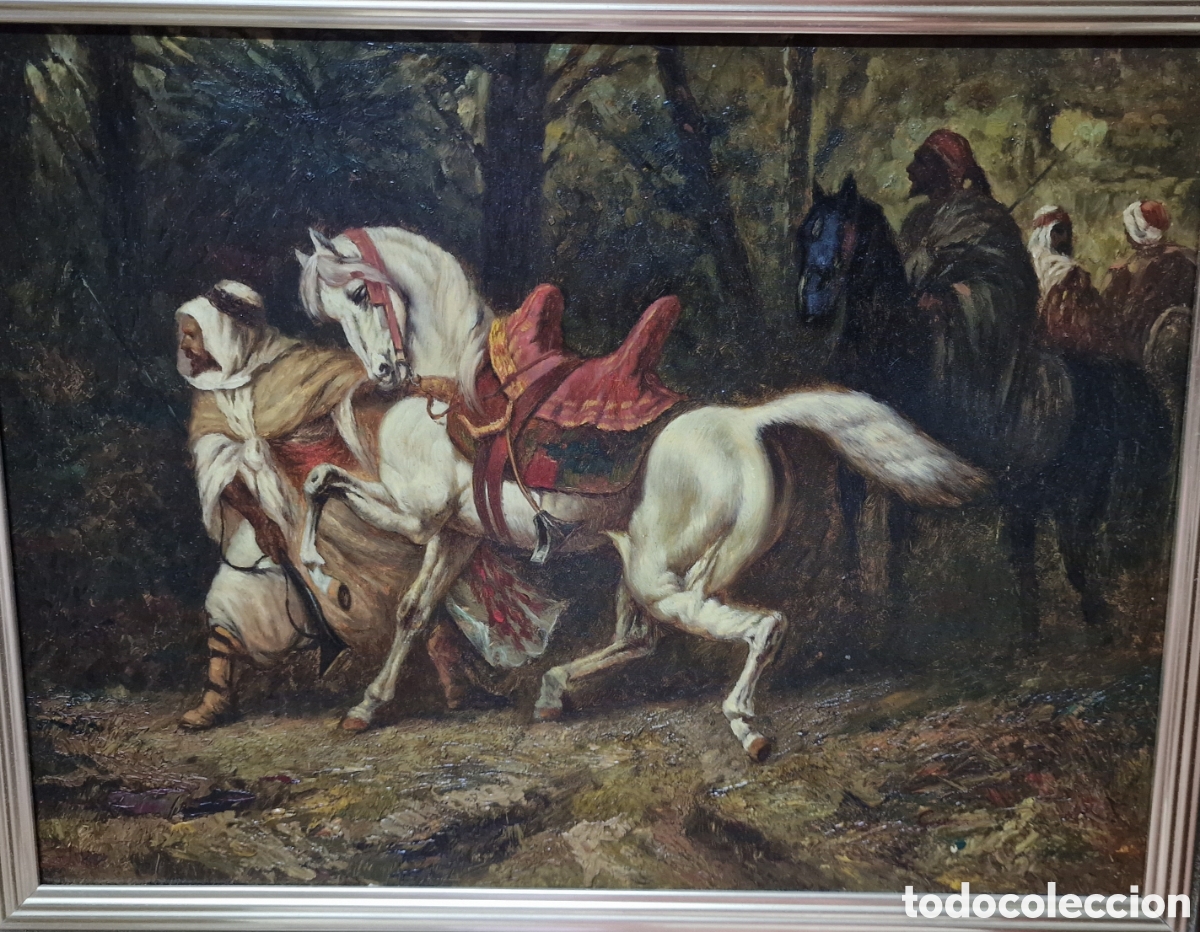 Arte: R&Eacute;PLICA &Aacute;RABE EN LA MARCHA DE ADOLF SCHREYER SOBRE TABLA - Foto 3