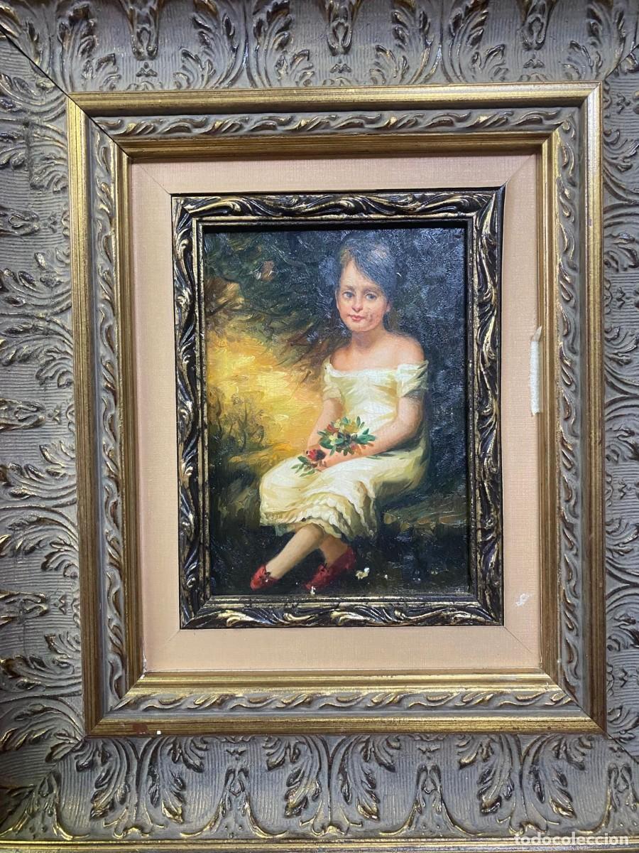 Arte: &Oacute;leo sobre tabla firma a catalogar - Foto 3