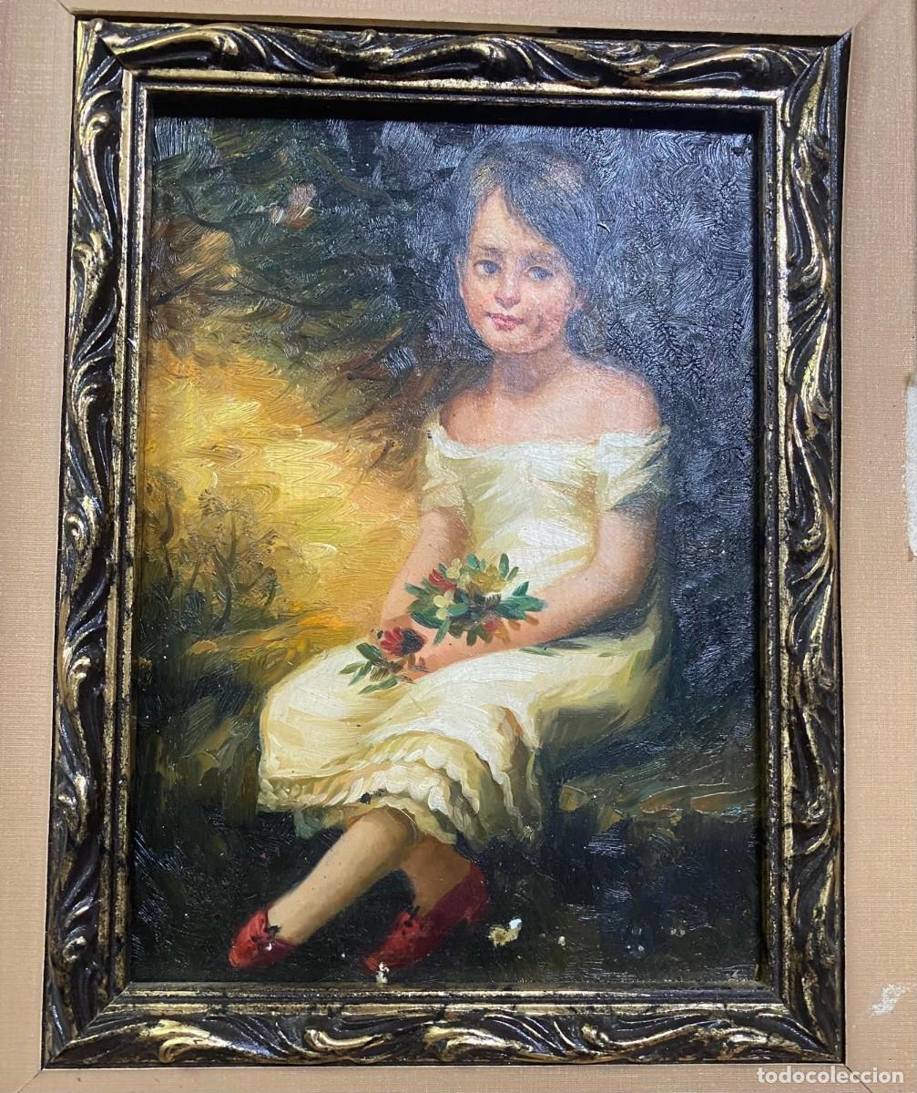 Arte: &Oacute;leo sobre tabla firma a catalogar - Foto 4