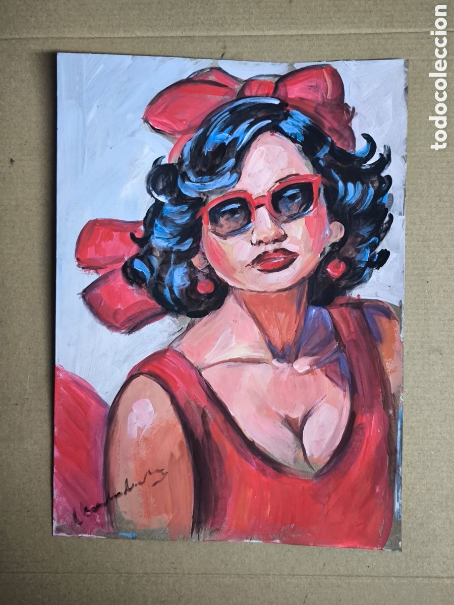 Arte: Chica elegante de rojo ( expresionismo moderno )