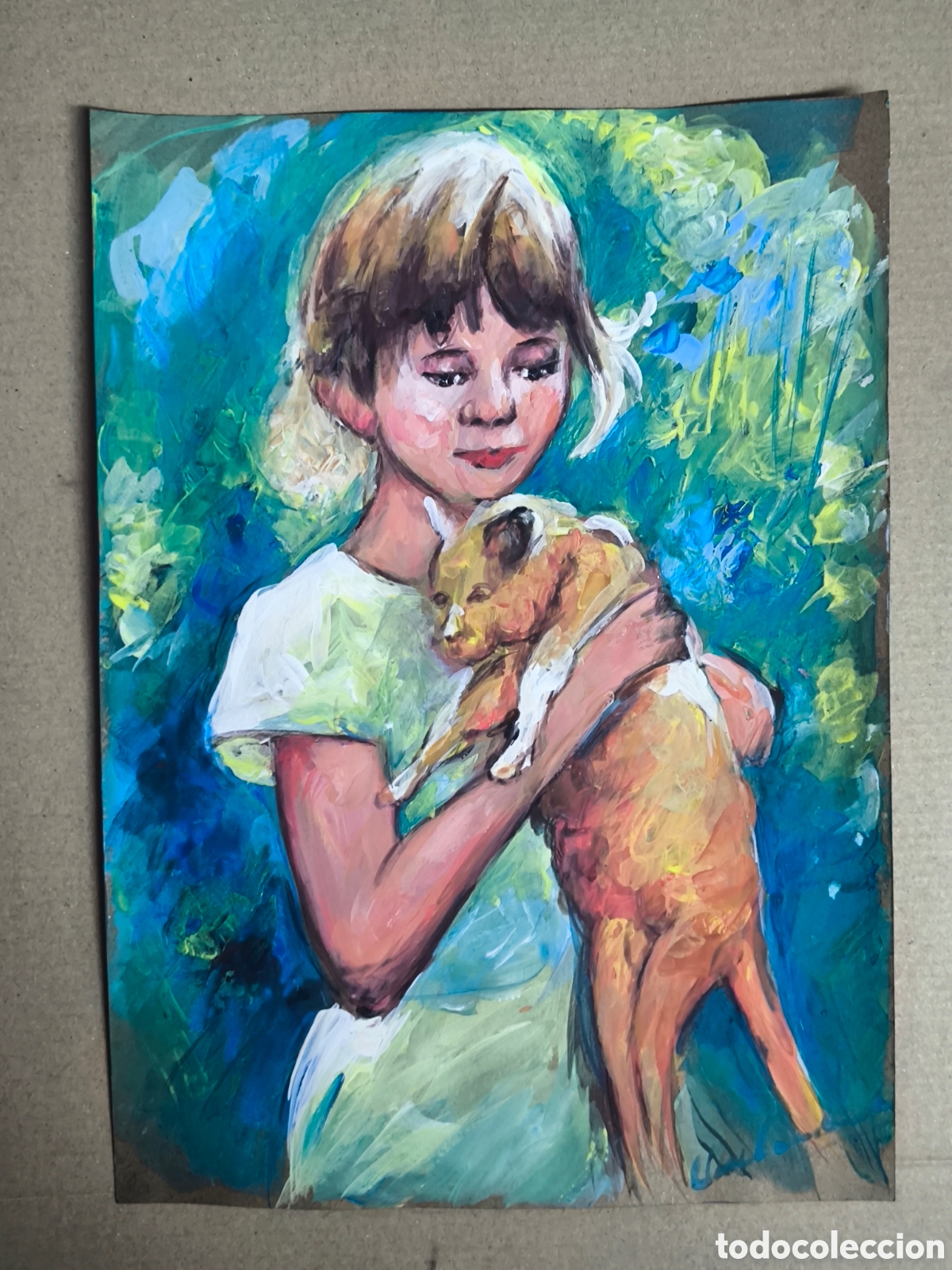 Arte: Ni&ntilde;a con gato ( expresionismo )