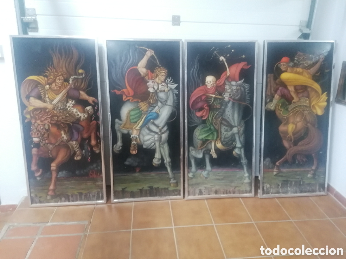 Arte: &Oacute;leo sobre tabla &rdquo; 4 jinetes del apocalipsis&rdquo; - Foto 1