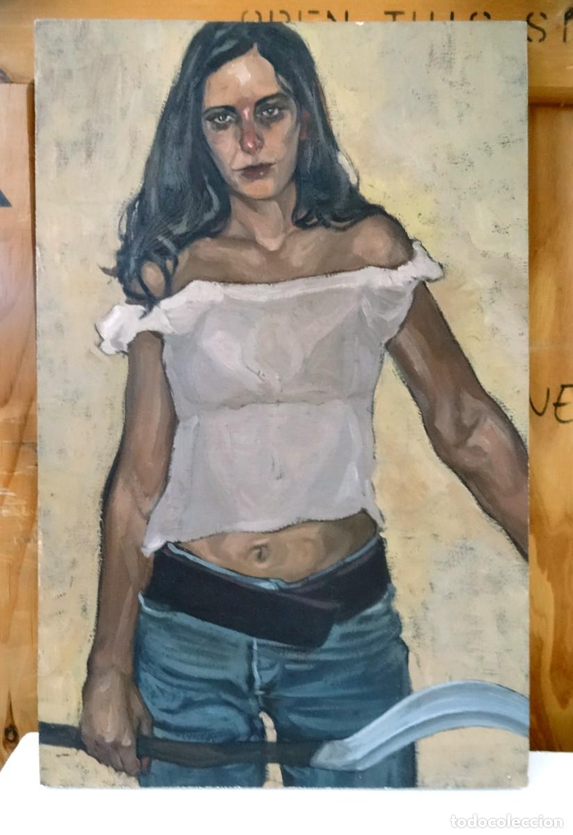 Arte: Pintura contempor&aacute;nea figurativa retrato mujer guerrera