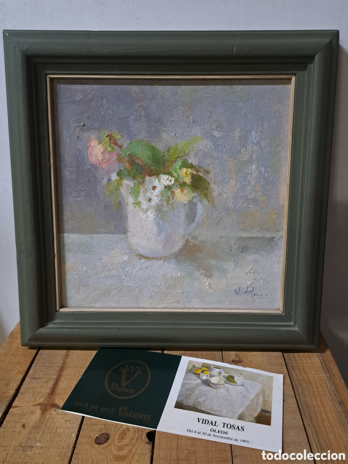 Arte: &Oacute;LO BODEG&Oacute;N FLORAL LIENZO M&deg;ROSA VIDAL TOSAS (BARCELONA, 1959).36X36CM. ADQUIRIDO SALA ARTE VALENT&Iacute;.