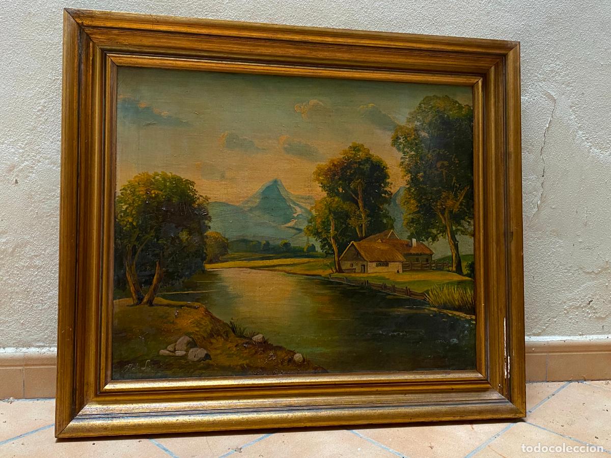 Arte: oleo sobre lienzo escuela de mallorca - Foto 1