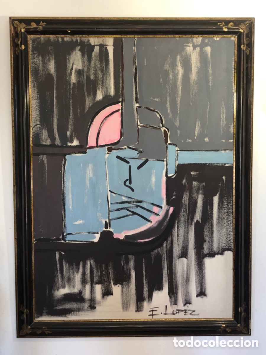 Arte: Acr&iacute;lico sobre lienzo y marco policromado - Foto 1
