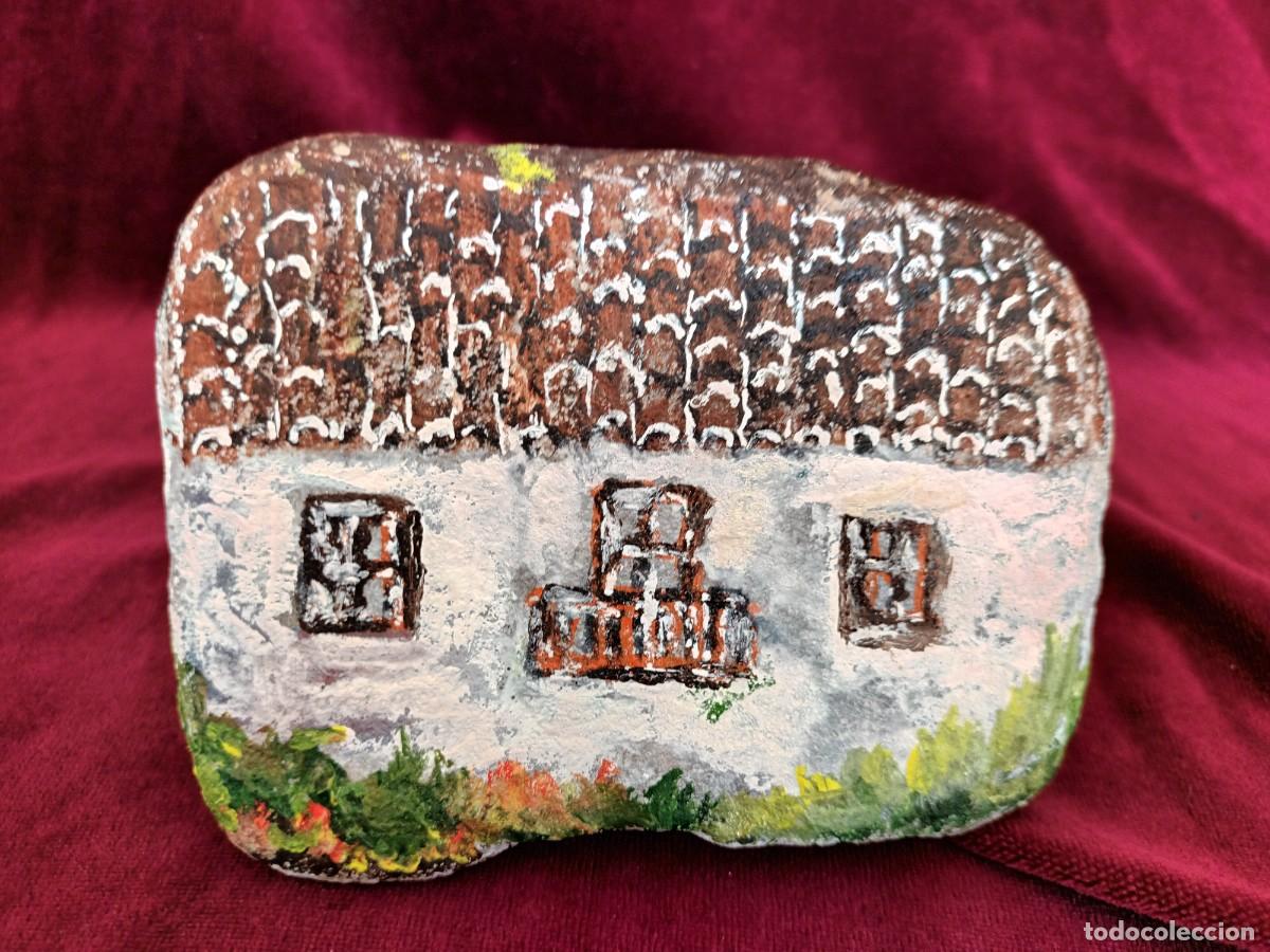 Arte: CASA PINTADA CON ACR&Iacute;LICO SOBRE PIEDRA. - Foto 1