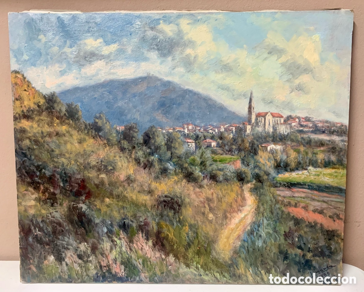 Arte: Jomarca (J.Mart&iacute; C.), paisaje de Castellar del Valles, 61x50 cm