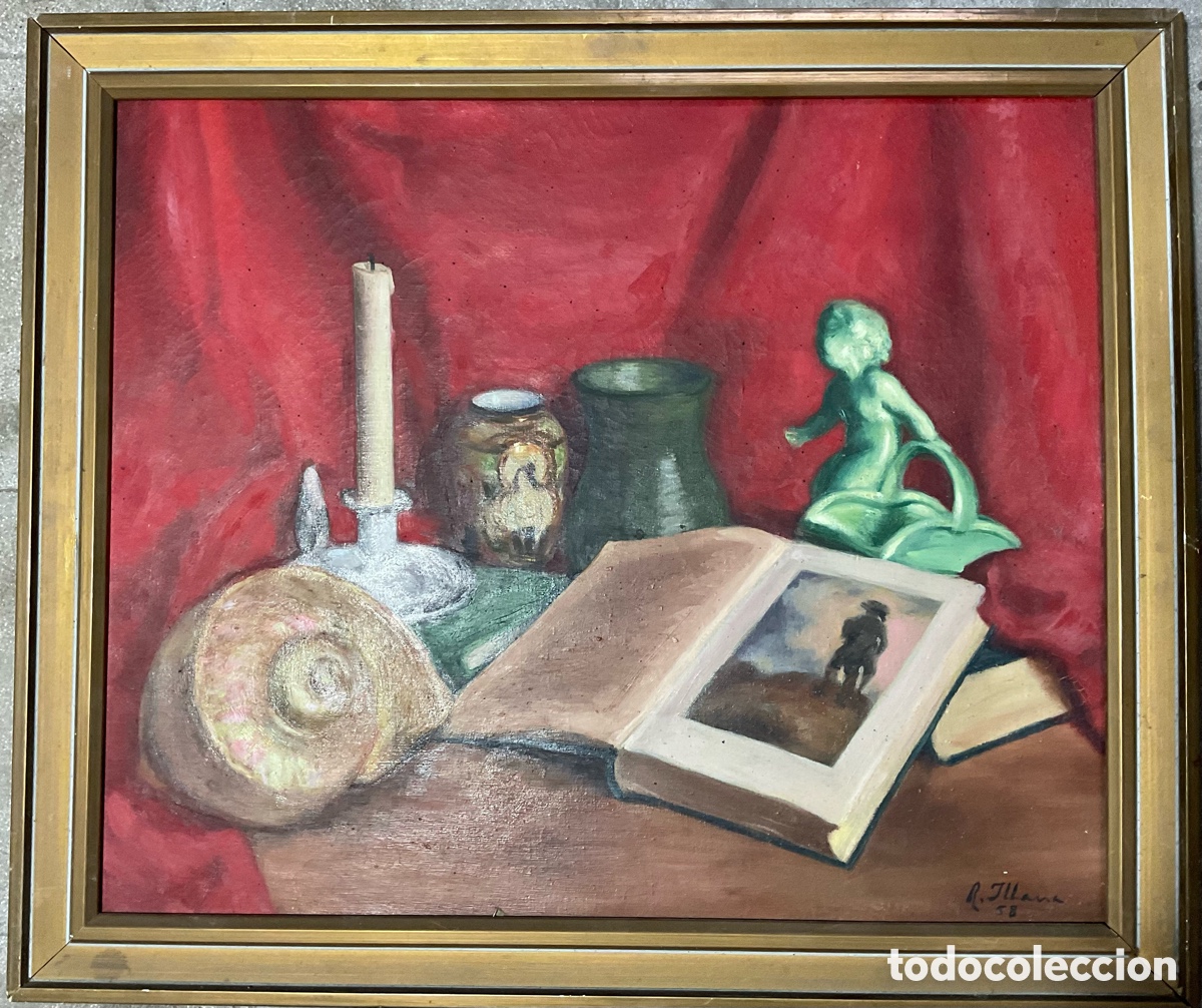 Arte: Rafael Illana Diez 1940 Bodeg&oacute;n Oleo sobre tela