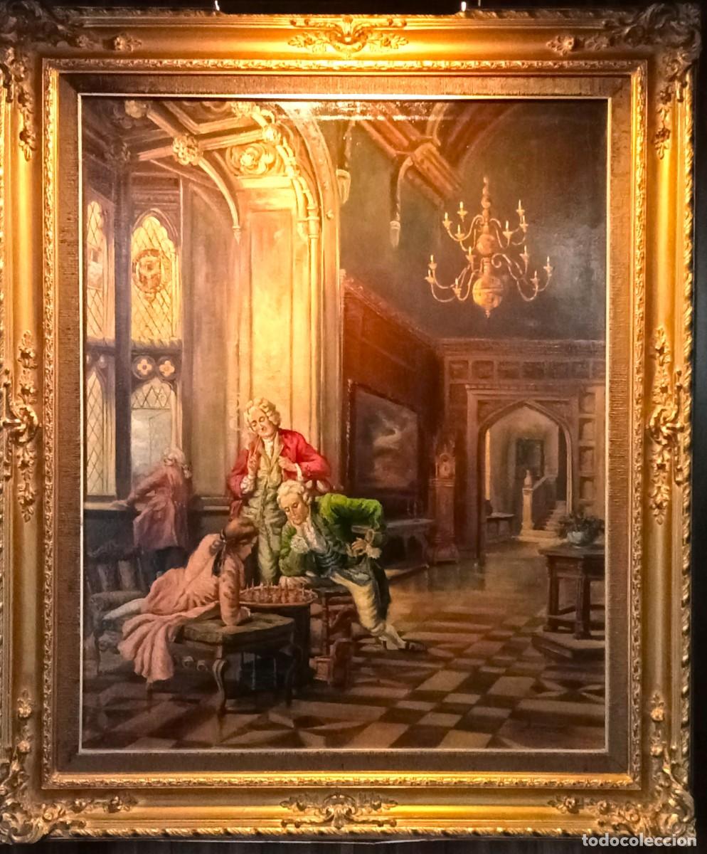 Arte: PINTURA PARTIDA DE AJEDREZ - Foto 1