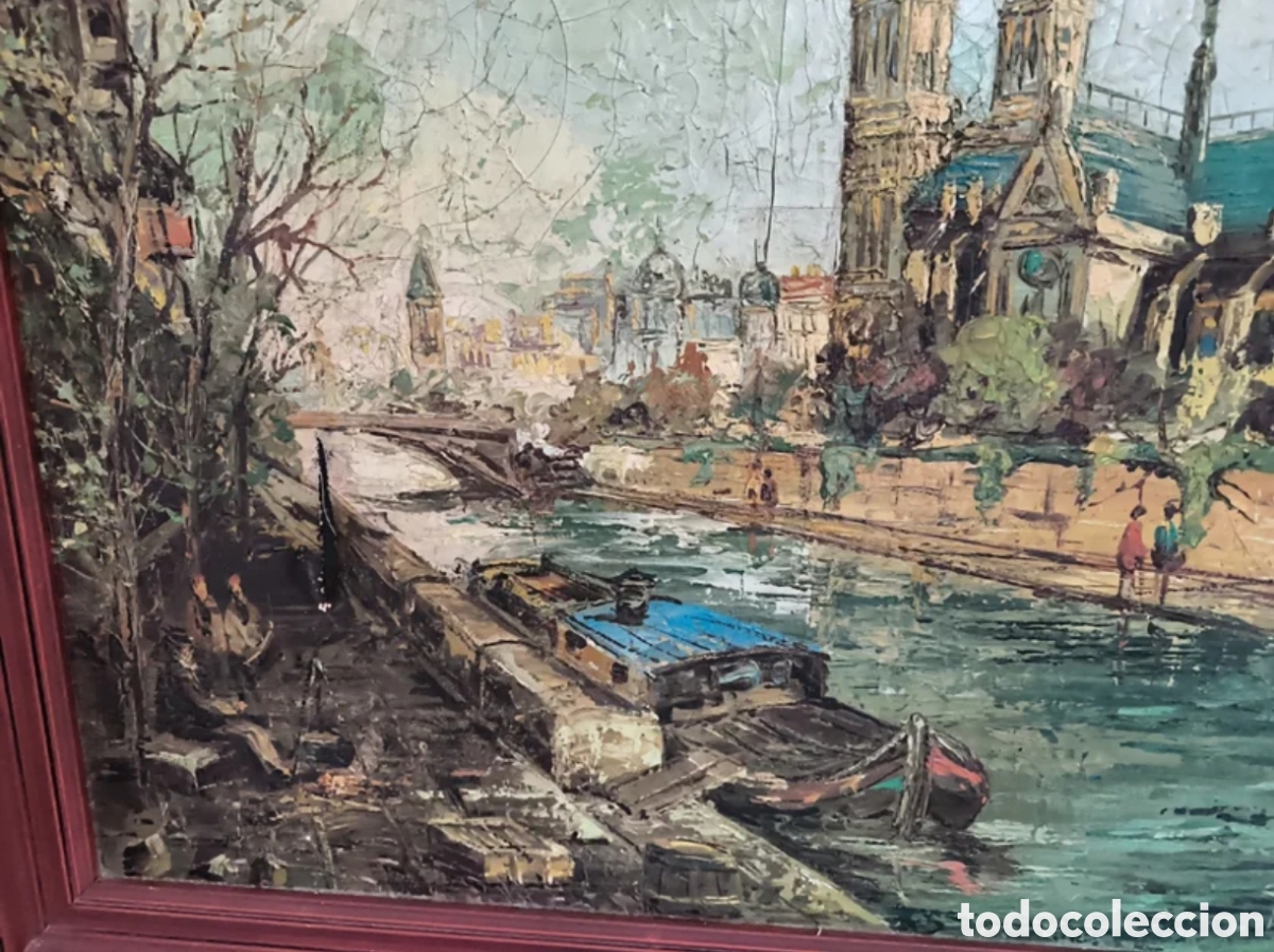 Arte: &Oacute;leo sobre lienzo de Paris 1972 - Foto 3