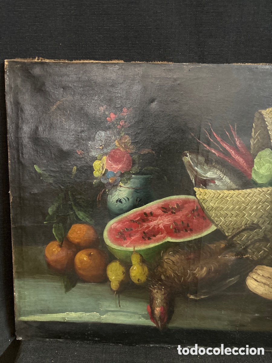 Arte: Lienzo bodeg&oacute;n. Siglo XIX principios - Foto 3