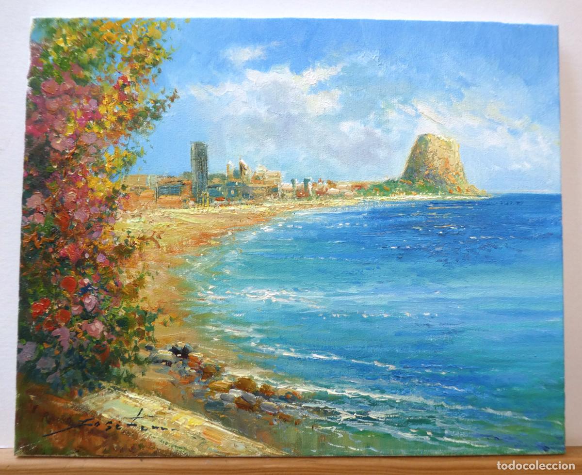 Arte: Bonito Oleo de la localidad Alicantina de CALPE del pintor alicantino Jose Ferri