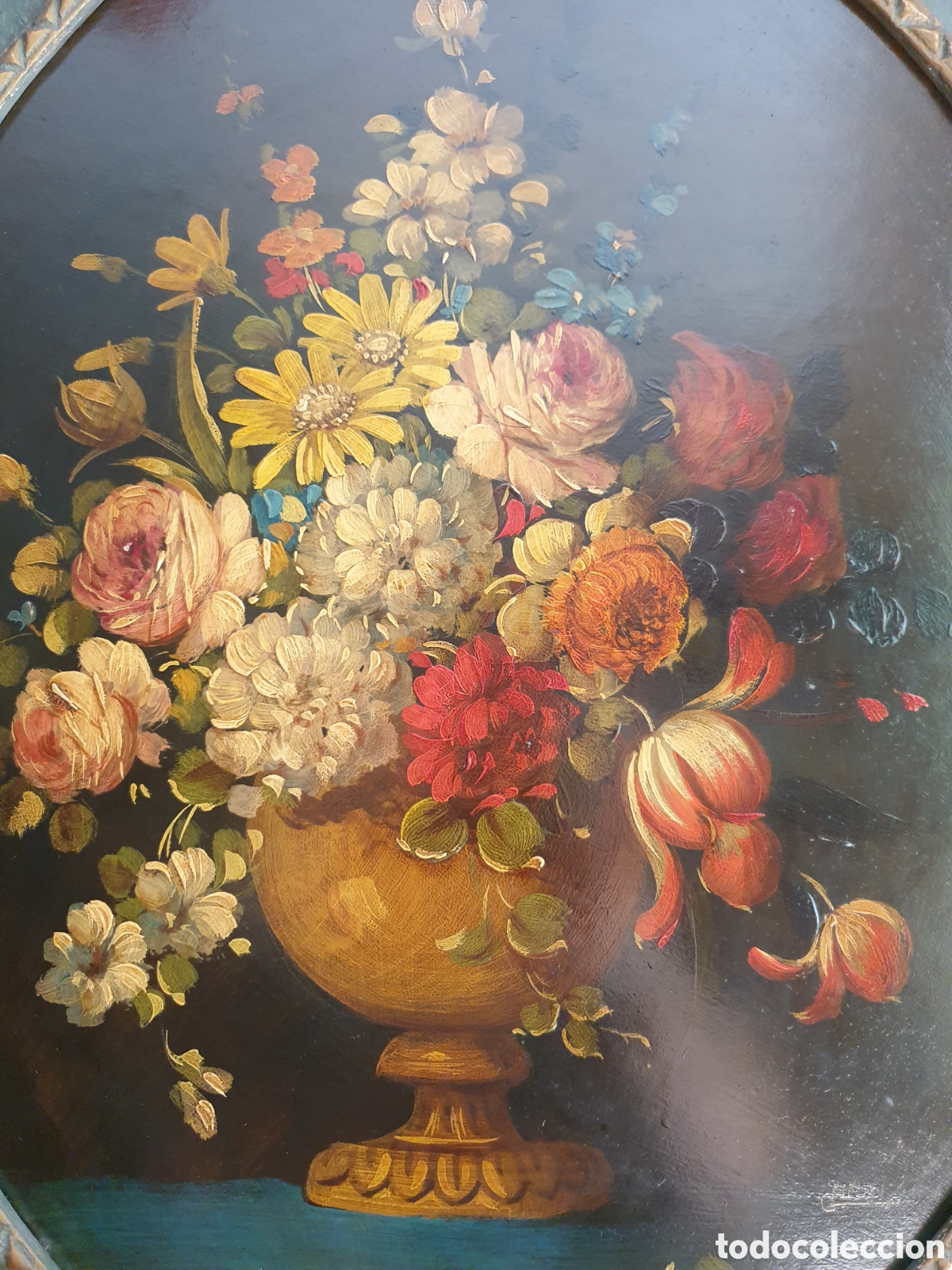Arte: LOTE 2 BODEGONES FLORALES ANTIGUOS - Foto 2