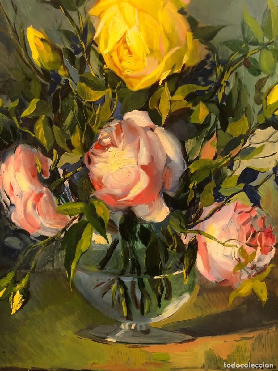 Arte: magnifico florero de rosas - Foto 1