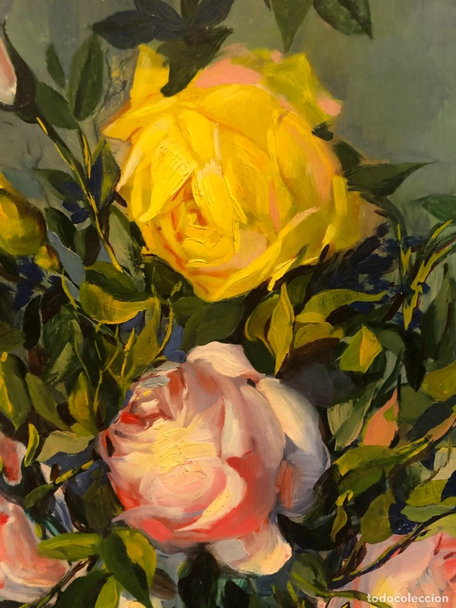 Arte: magnifico florero de rosas - Foto 2