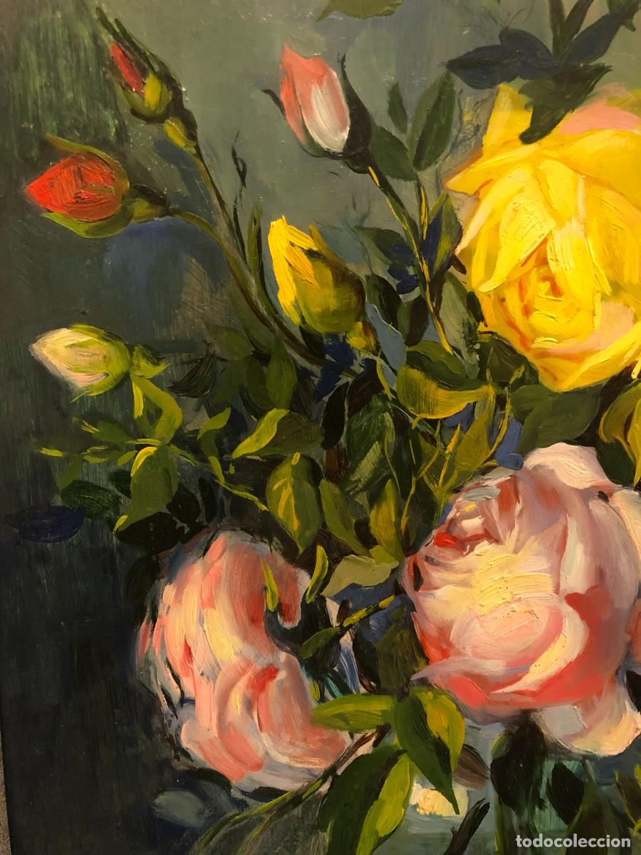 Arte: magnifico florero de rosas - Foto 3