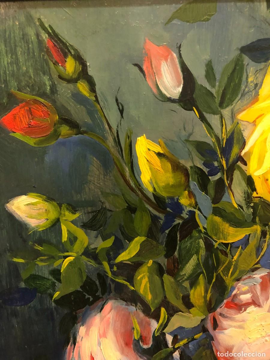 Arte: magnifico florero de rosas - Foto 4