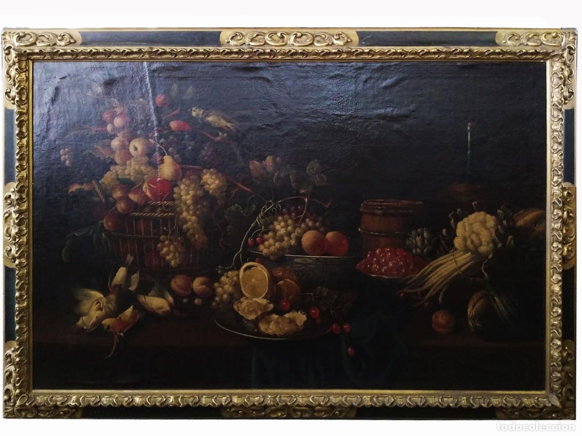 Arte: OLEO SOBRE LIENZO BODEGON DE FRUTAS Y CAZA - Foto 1