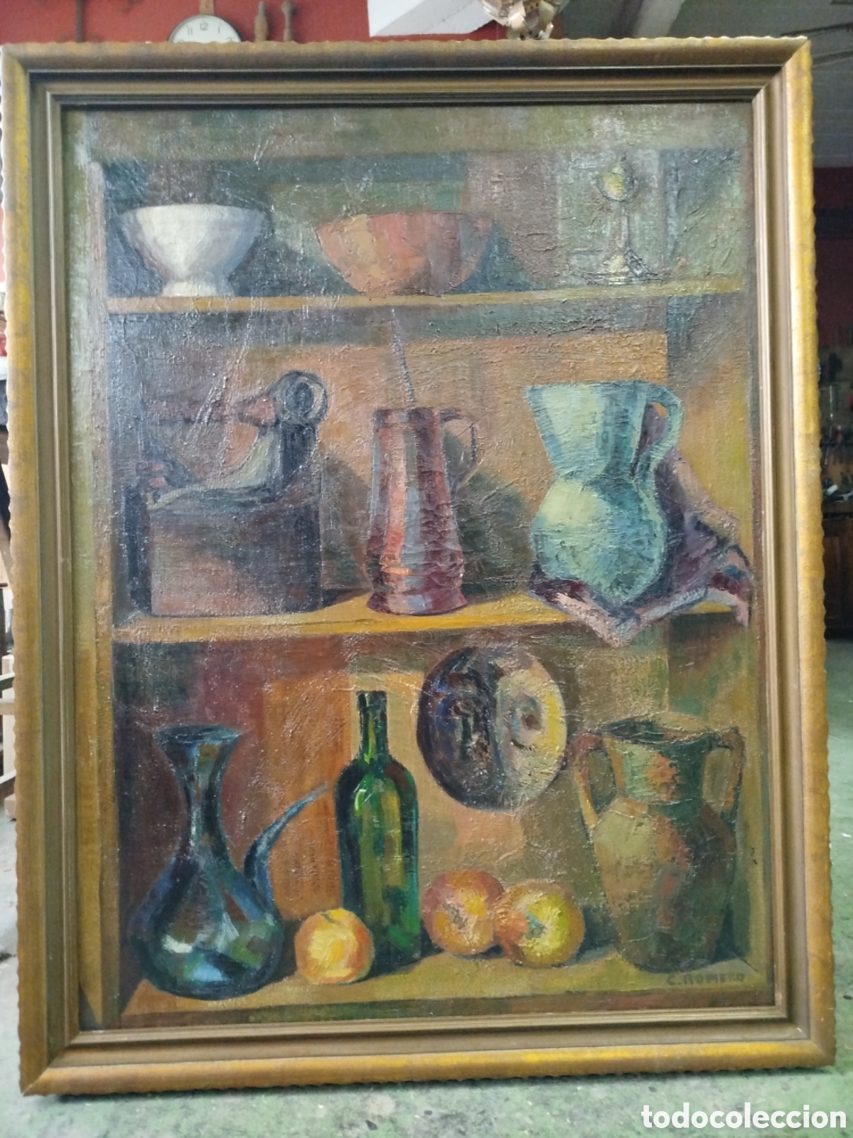 Arte: CARMEN ROMERO. BODEG&Oacute;N PINTADO AL OLEO. 1961