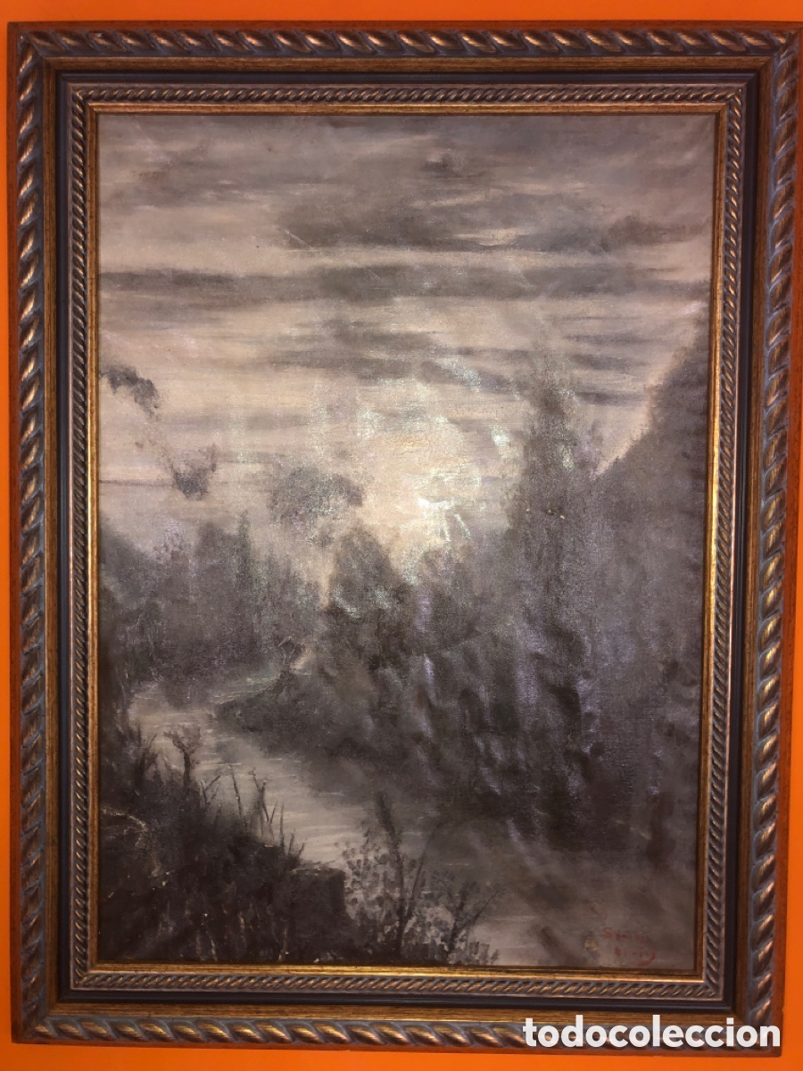 Arte: Oleo sobre lienzo antiguo - Foto 1