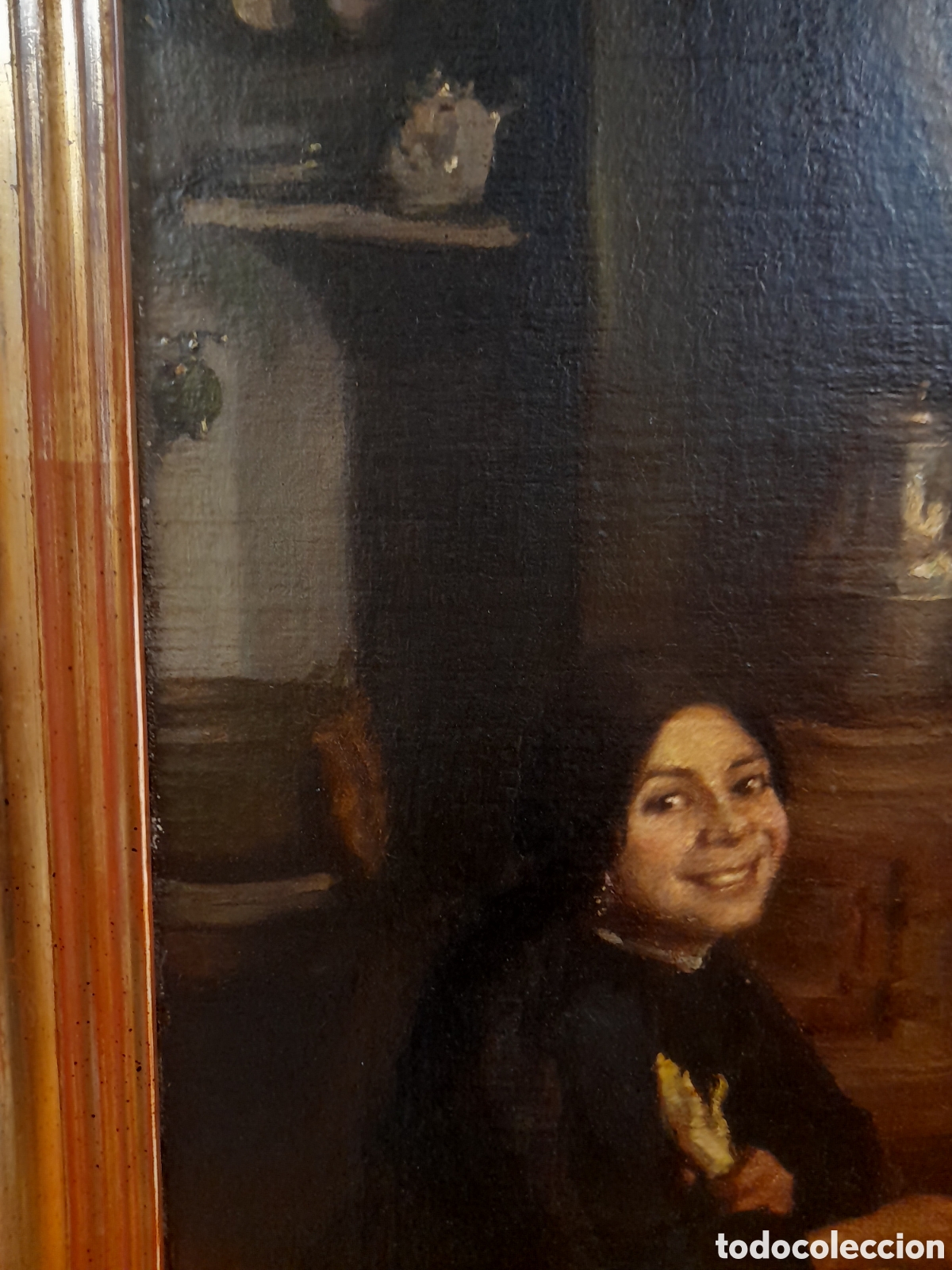 Arte: &Oacute;leo sobre lienzo mujer en cocina - Foto 8