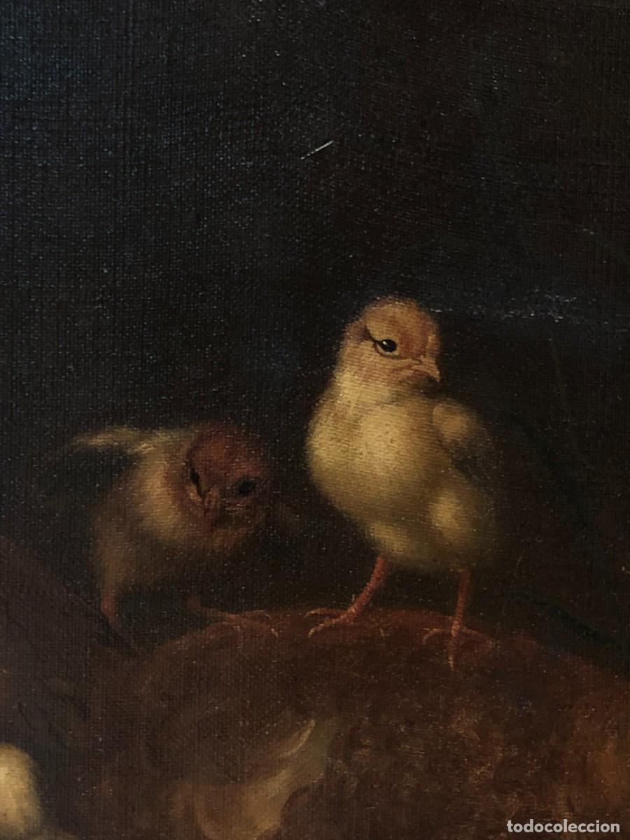 Arte: magnifico bodegon de gallina y pollitos - Foto 3