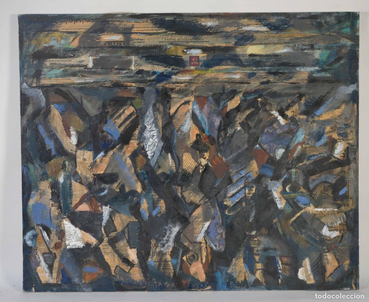 Arte: &Oacute;leo y collage sobre lienzo Composici&oacute;n - Foto 2