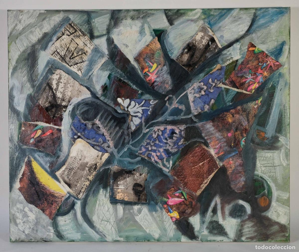 Arte: &Oacute;leo y collage sobre lienzo Composici&oacute;n - Foto 2