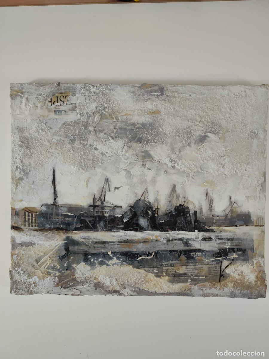 Arte: ALBERTO CASTA&Ntilde;&Eacute; Oleo/collage sobre madera - Foto 2