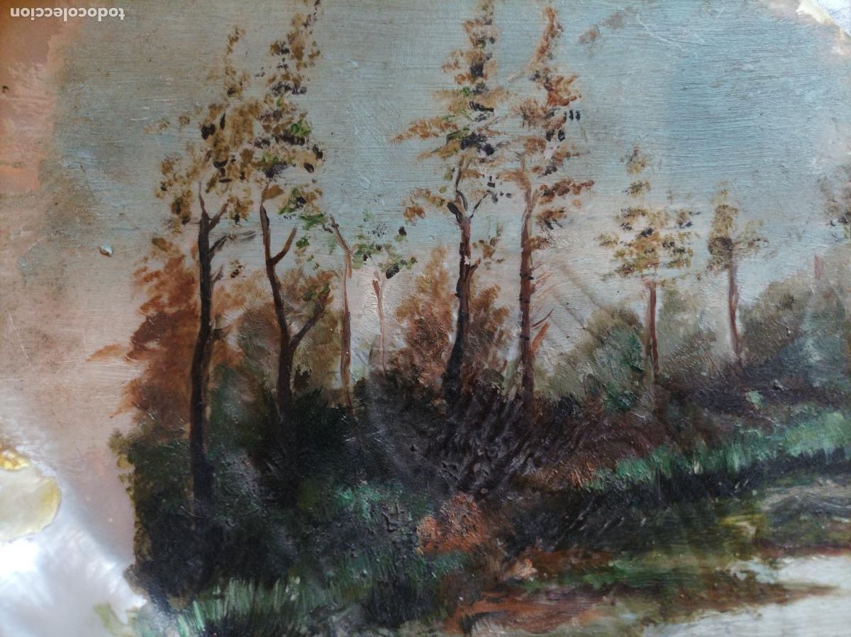 Arte: Oleo sobre concha .S.XIX.Madreperla. - Foto 3