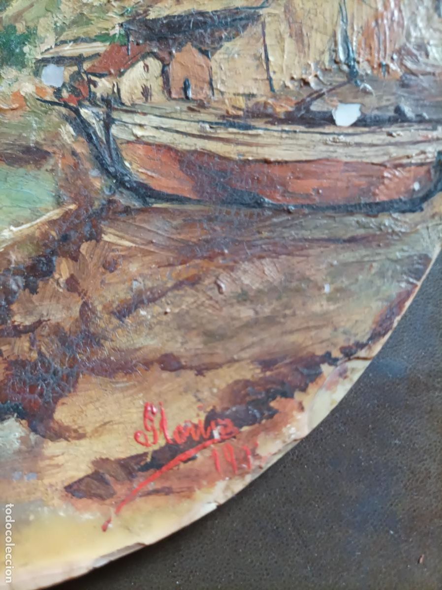 Arte: Oleo sobre concha .S.XIX.Madreperla. - Foto 12