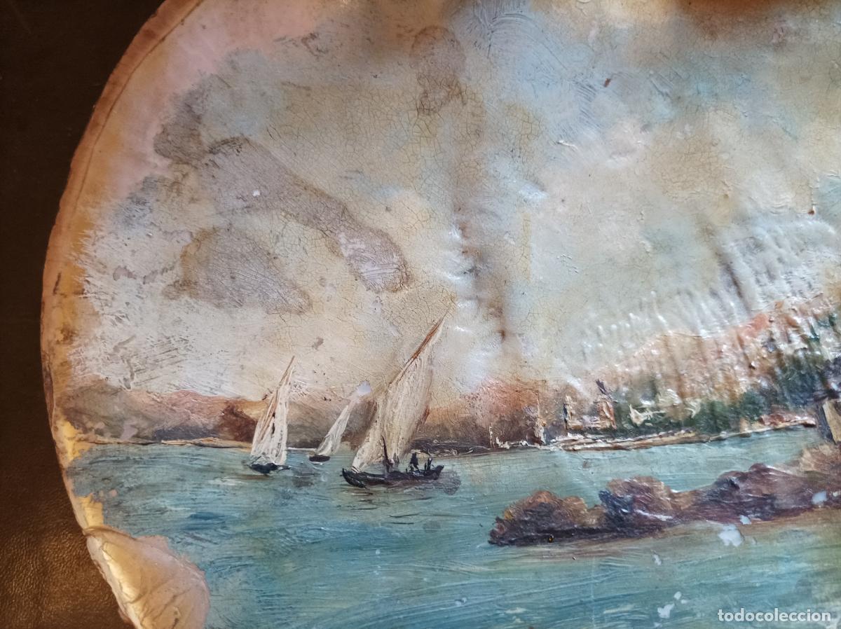 Arte: Oleo sobre concha .S.XIX.Madreperla. - Foto 14